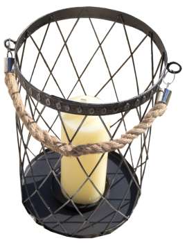 Preview: Zauberhafte Laterne Miranda groß aus Metall ca. 30 cm - Gartendekoration